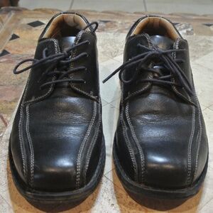 MENS BLACK JOHNSON & MURPHY TIE DRESS SHOES SIZE 9